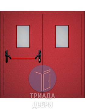противопожарная стальная дверь с ручкой антипаника