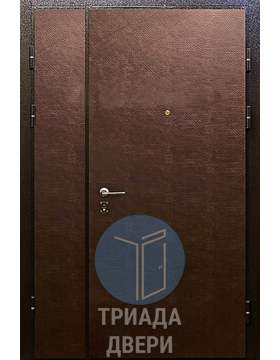 стальная дверь двустворчатая с отделкой винилискожа