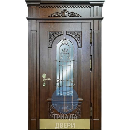 парадная дверь с ковкой в тамбурное помещение