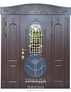 парадная стальная дверь с зеркалом снаружи и боковыми вставками