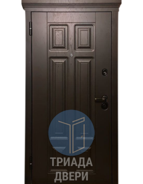 стальная дверь в квартиру тёмно-коричневого цвета