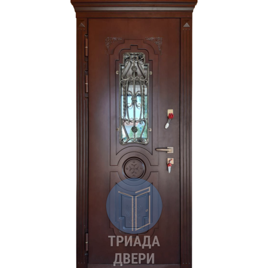одностворчатая дверь с ковкой для загородного дома